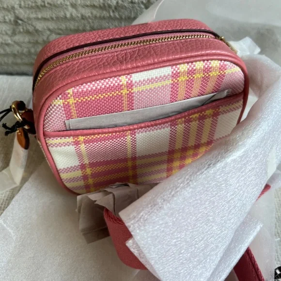 COACH Mini Dempsey Camera Bag With Garden Plaid Print And Coach Patch BRAND NEW - Picture 8 of 8